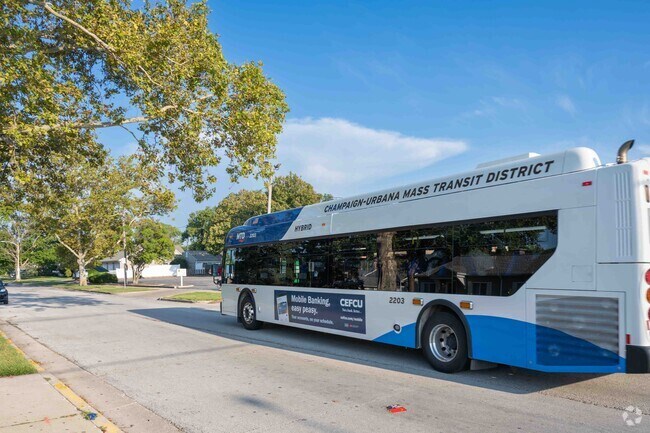 A MTD Bus goes through the  Fairlawn Park neighborhoods providing transporation services.