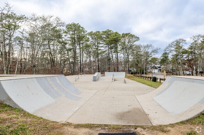 Volunteer Park features a skate park with trails on the west side.