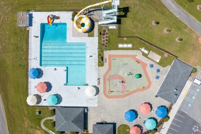 Gannt residents enjoy the 7th Inning Splash inside Lakeside Park.