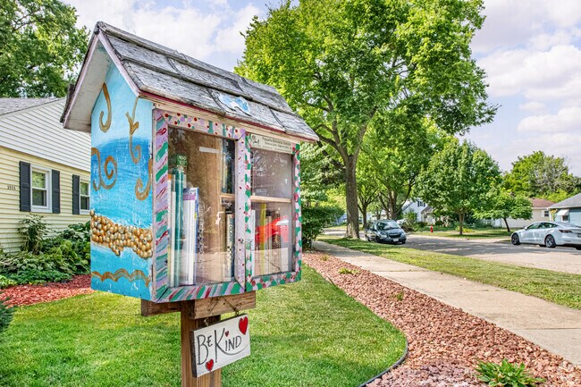 Look carefully, and you will spot several Free Little Libraries in Hawthorne.