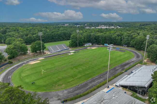 Football field and track at Midlothian High School.