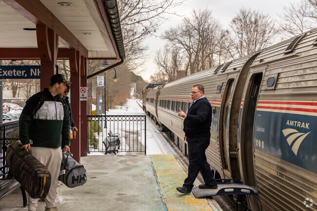 Exeter has its own train station which serves Amtrak with train service to Boston and North to Maine.