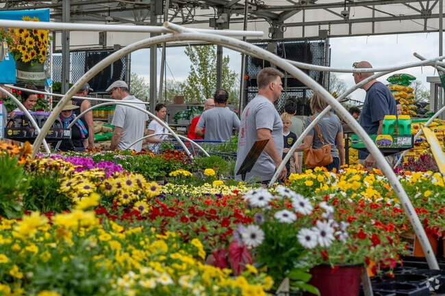Lowe's Garden Center in Mill Run is a busy place on weekends.