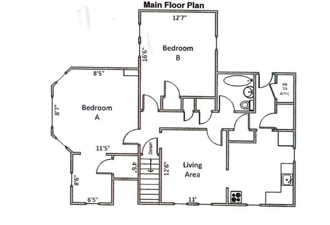Layout for Apartment 3, 21 W. Gilman Street, Madison