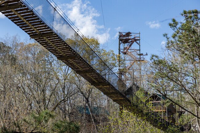 Climb the tower for tree top views over the area at Historic Banning Mills in Whitesburg.