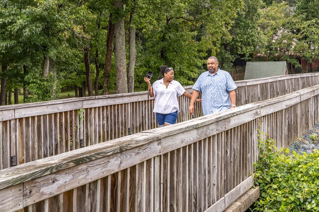 The bridge in Adams Farm is a favored location for family photos.