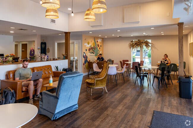 Stop by Cultivate Coffee + Flowers to enjoy a latte and pick up a bouquet of flowers.