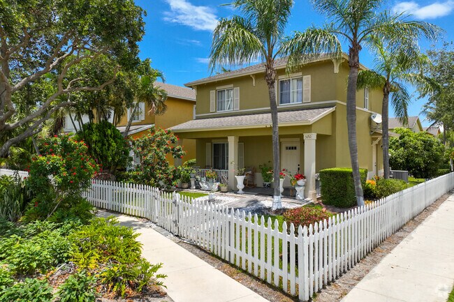 Well maintained front yards in Ocean Breeze neighborhood.