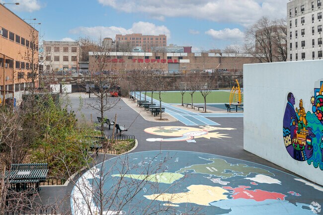 IS 313 has a wonderful play area for the students to enjoy after studies.