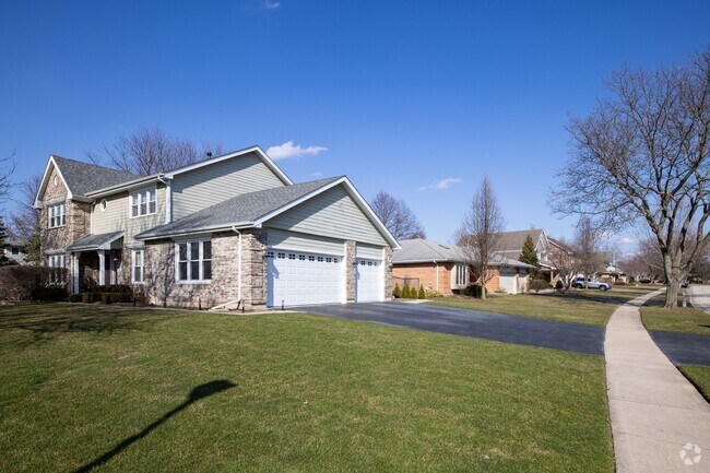 Residential streets of Cary have a variety of home styles.