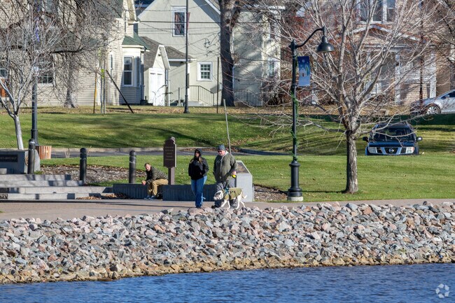 Walking around Lake George on a sunny afternoon is a pleasant way to enjoy the weather.
