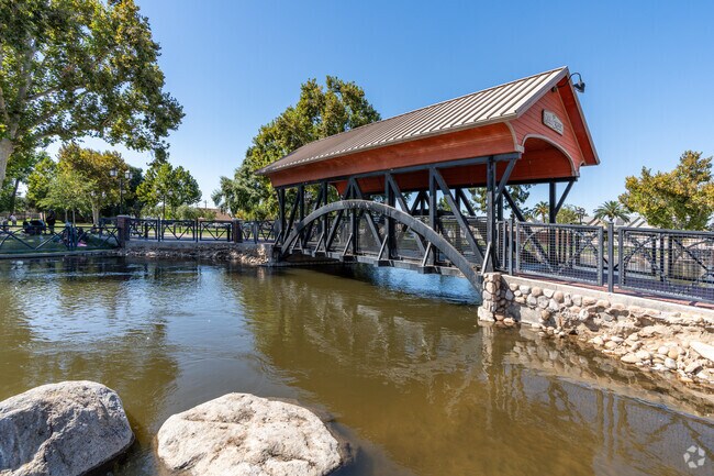 Enjoy beautiful features like this bridge at Central Park in Downtown Bakersfield.