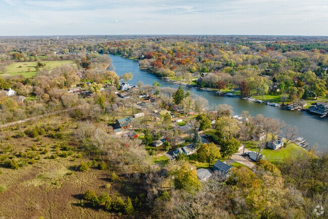Some Trout Valley homes sit in residential pockets near the Fox River.