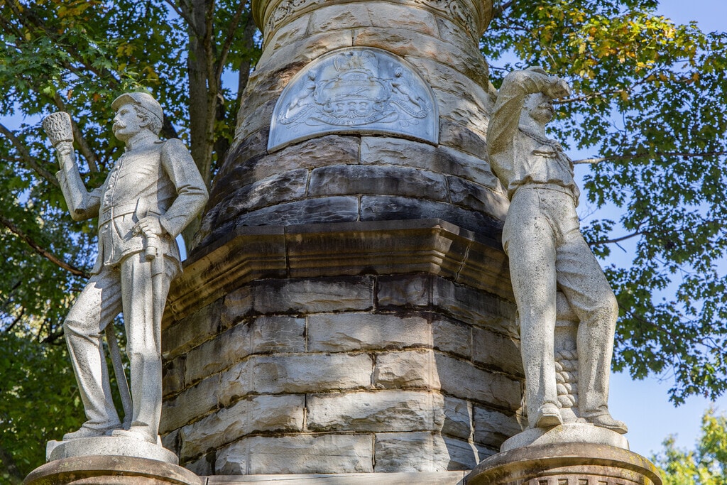 Monument Park in Waynesburg honors Civil War soldiers with a towering memorial.