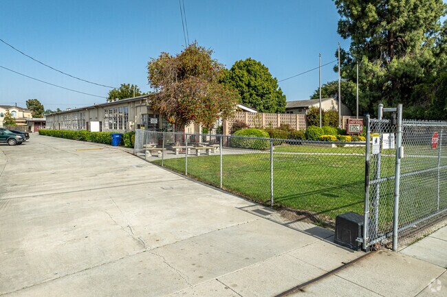 The parking lot and front office at Adventist Union School in Bellflower.