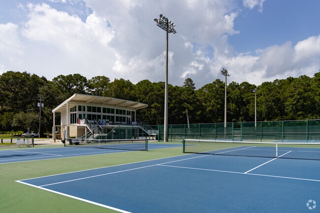 Play tennis at the Bacon Park Tennis Courts near Magnolia Park-Blueberry Hill.