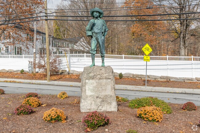The School Boy of 1850 in Ashburnham is a symbol of the perseverance of the local youth.
