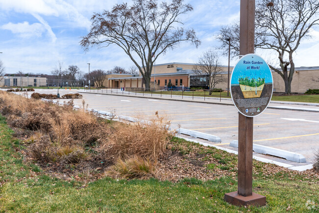 River Trails Middle School has a rain garden in front of the school for lessons.