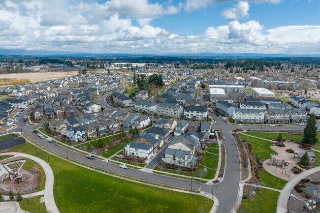 Meandering roads course through the Wilsonville neighborhood.