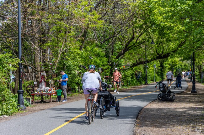 Enjoy the long trail at Somerville Community Pathway in Davis Square.