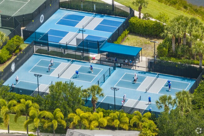 The Valencia Cove pickle Ball courts are one of the most popular amenities in Valencia Cove.