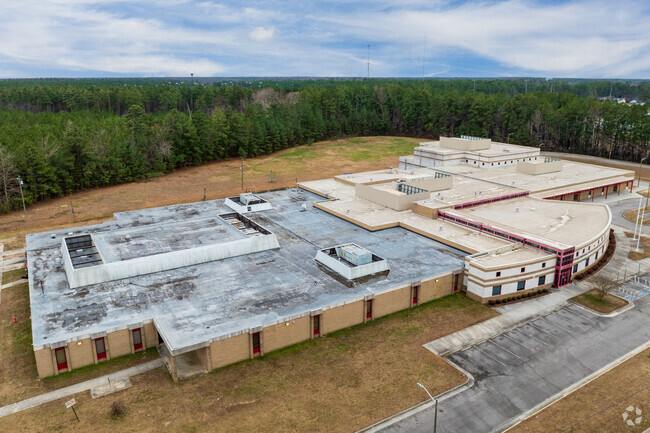 An aerial view of Vernon Johns Middle School.