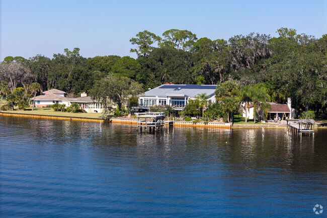 Many waterfront homes have private docks.