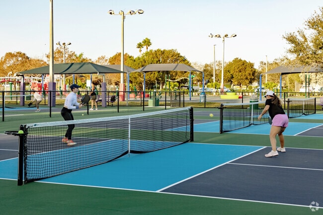 The Valencia Falls neighborhood of Delray Beach, FL has many athletic courts nearby.