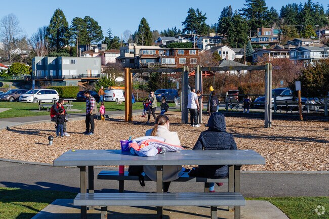 The playground at Lighthouse Park offers fun for the little ones in Old Town Mukilteo.