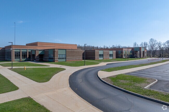 The drop-off area at Menominee Elementary School in Plymouth is wide and long.