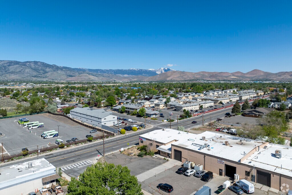 An aerial view of Silver State Charter Schools facing North West.