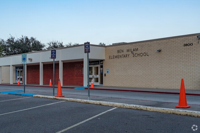 North of New Caney, Milam Elementary School is across from Caney Creek High School.