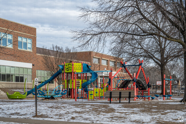 Lake Nokomis Keewaydin Elementary School has a colorful playground for students to explore.