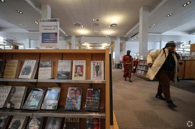Worcester Public Library is a beautiful building visited by many in the neighborhood.