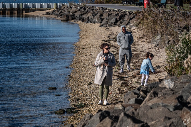 The shore of Tanner Park in Copiague is a great place for a walk.