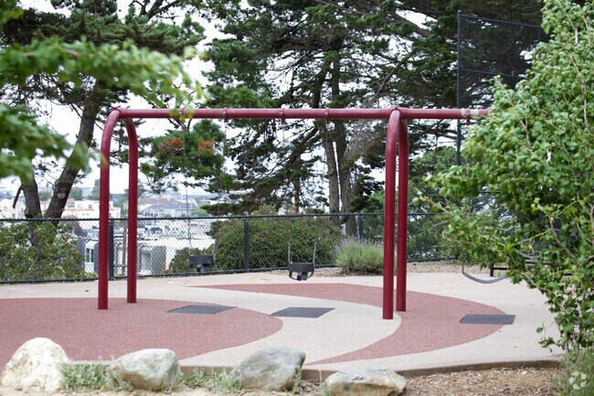 Local Potrero children love to swing on the swing set at Potrero Hill Playground.