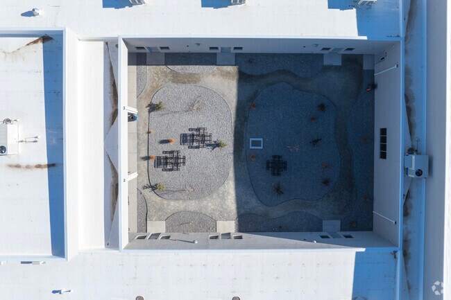 The courtyard at Southwest Aeronautical Mathematics and Science Academy.