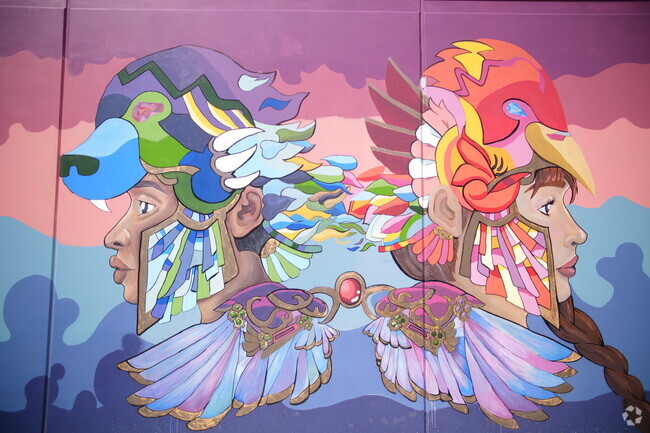 Enjoy the mural at Chicago Math and Science Academy in Rogers Park.