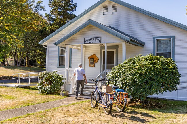 Ryderwood's Pioneer Hall is owned by the local Women's Club.