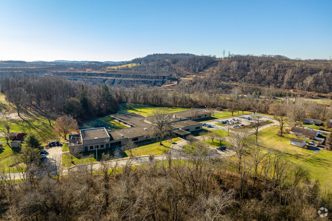 West Newton Elementary School sits above the Yough River in West Newton, PA.