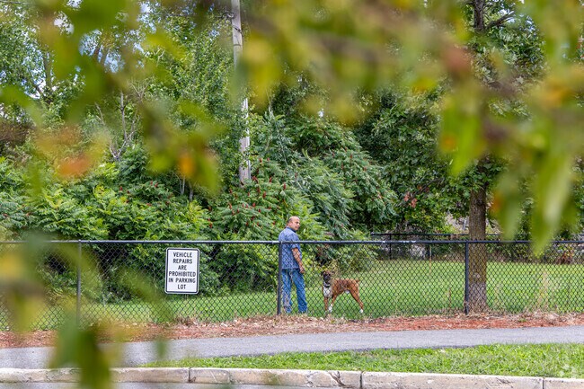 Mill Creek Riverwalk in Broadway includes a fenced dog-friendly area.