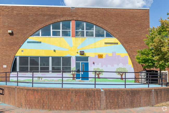A colorful mural at Margaret Brent Elementary/Middle School .