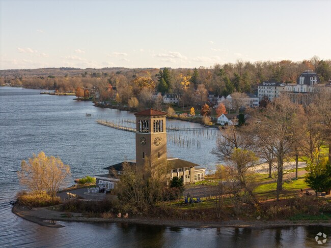 The Miller Bell Tower within the Chautauqua Institution is 75 feet high.
