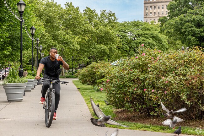 Experience an exciting bike adventure at Military Park in Downtown Newark.