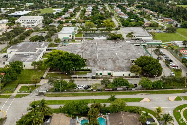 Aerial view of Village Elementary School in Sunrise, FL.