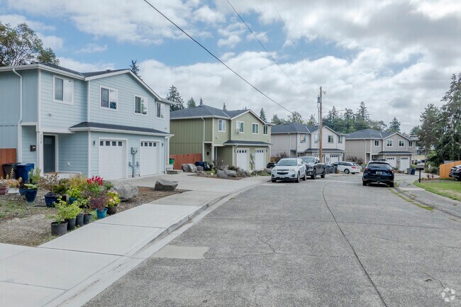 Traditional style duplex homes are a common sight in the Sheridan Park area.