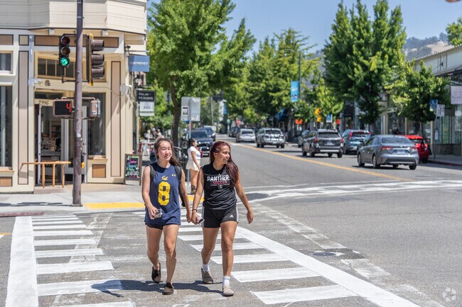 Cal Students enjoy the day walking down College Ave in Elmwood.