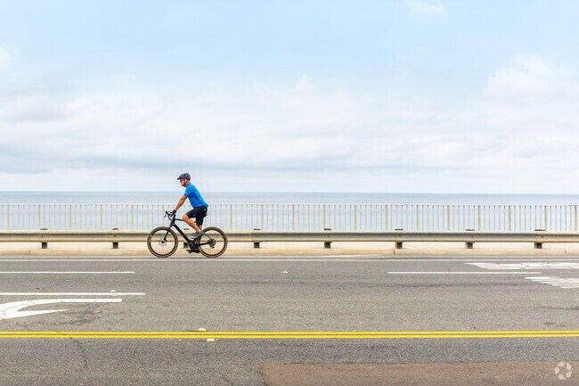 Cyclists enjoy the bike paths along Carlsbad Boulevard in North Beach.