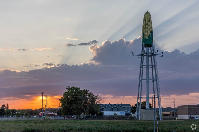 The famous corn structure is well known in Rochester and you can see it from Washington.
