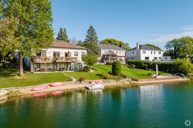 Lakefront homes in Terramere often have private docks for easy access to calm lake waters.